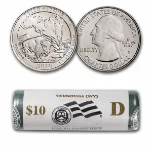 2010 P&D Yellowstone (WY) ATB Quarters BU Mint Rolls