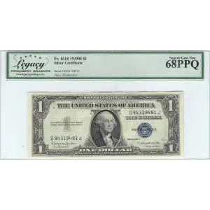 $1 1935-H blue seal. Small Silver Certificates 1618