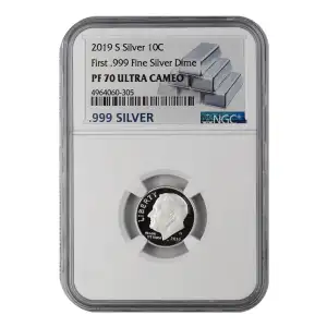 2019 S 1st .999 Fine Silver Dime ULTRA CAMEO