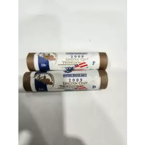 2009 Lincoln Cent Professional Life P&D U.S. Mint Rolls (2)