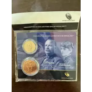 U.S. Mint Pres. $1 Coin and Spouse Medal Set: Grover & Frances Cleveland Term 1