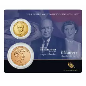 U.S. Mint Presidential $1 Coin and Spouse Medal Set: Dwight and Mamie Eisenhower