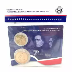 U.S. Mint Presidential $1 Coin and Spouse Medal Set: Franklin & Jane Pierce