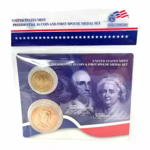 U.S. Mint Presidential $1 Coin and Spouse Medal Set: George & Martha Washington