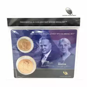 U.S. Mint Presidential $1 Coin and Spouse Medal Set: Herbert & Lou Hoover