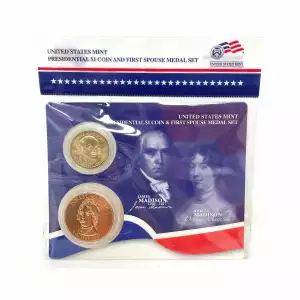 U.S. Mint Presidential $1 Coin and Spouse Medal Set: James & Dolley Madison