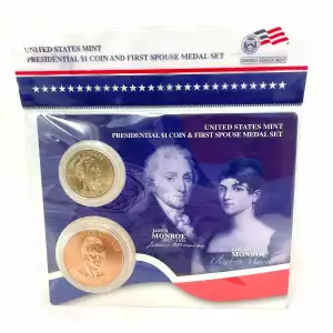 U.S. Mint Presidential $1 Coin and Spouse Medal Set: James & Elizabeth Monroe