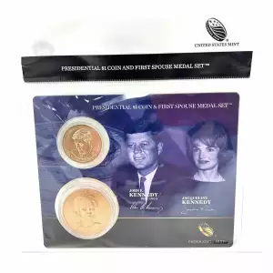 U.S. Mint Presidential $1 Coin and Spouse Medal Set: John & Jacqueline Kennedy