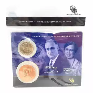 U.S. Mint Presidential $1 Coin & Spouse Medal Set: Franklin & Eleanor Roosevelt