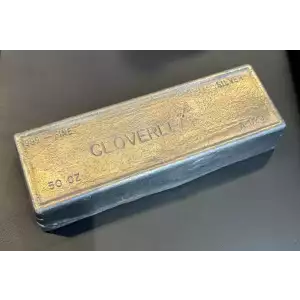 Vintage 50 oz Cloverleaf Silver Bar .999 Fine (2)