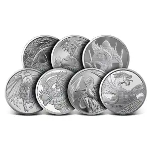 World of Dragons 12-Coin Set: Silver & Copper Rounds (2)